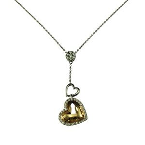 18/14 Karat Two-Tone Gold and Diamond Heart "Y" Necklace #22224